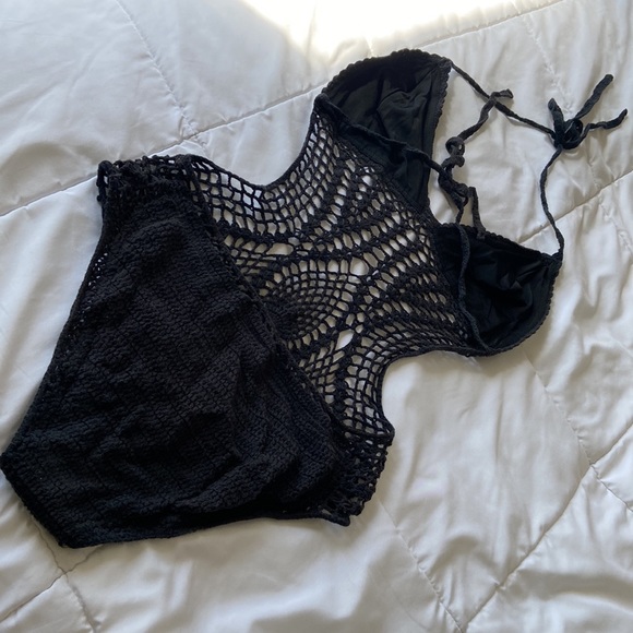 Hot Miami Styles crochet one piece black s/m - Picture 2 of 2